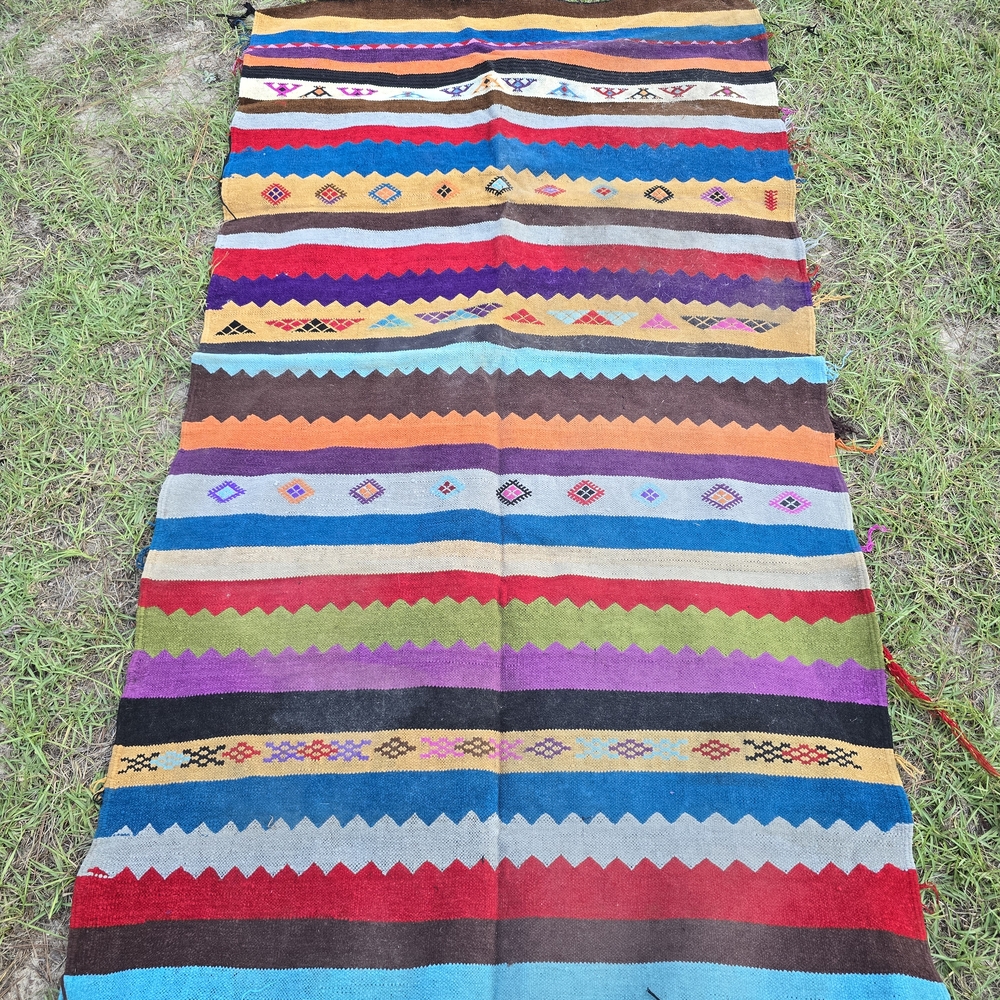 Colorful Striped Woven Rug